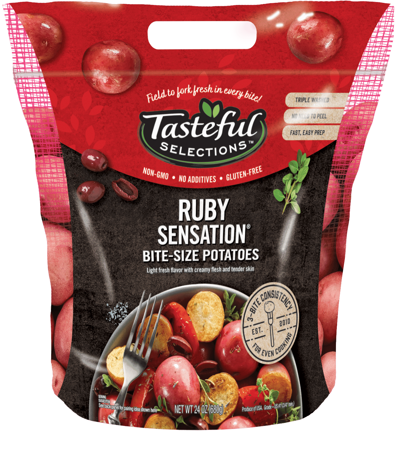 Tasteful Selections Ruby Sensation Bite-Size Potatoes Gusseted Bag 3-Bite