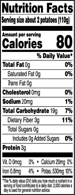 Tasteful Selections Gold Fingerling Fresh Potatoes Gusseted Bag Nutrition Facts