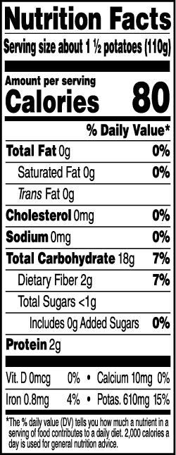 Tasteful Selections Steam & Savor Honey Gold Bite-Size Potatoes Nutrition Facts