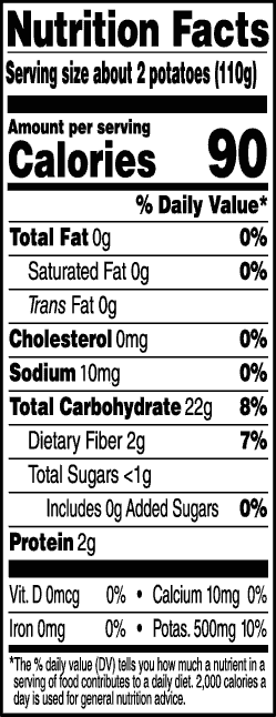 Tasteful Selections Purple Passion Bite-Size Potatoes Gusseted Bag 3-Bite Nutrition Facts