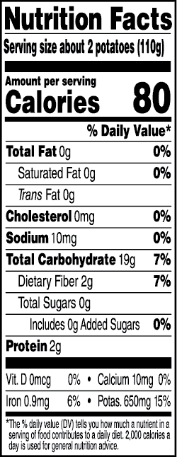 Tasteful Selections Steam & Savor Ruby Sensation Bite-Size Potatoes Nutrition Facts