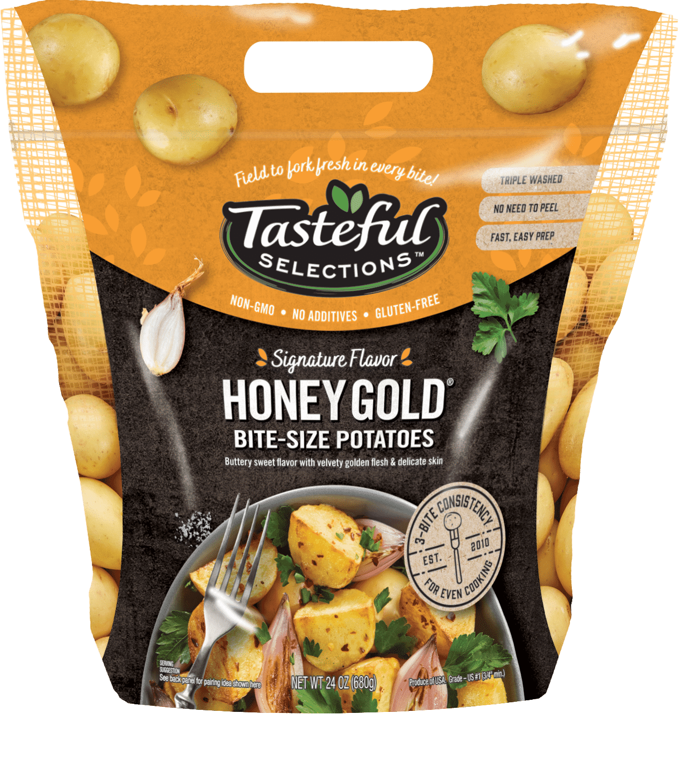Tasteful Selections Honey Gold Bite-Size Potatoes Gusseted Bag 3-Bite