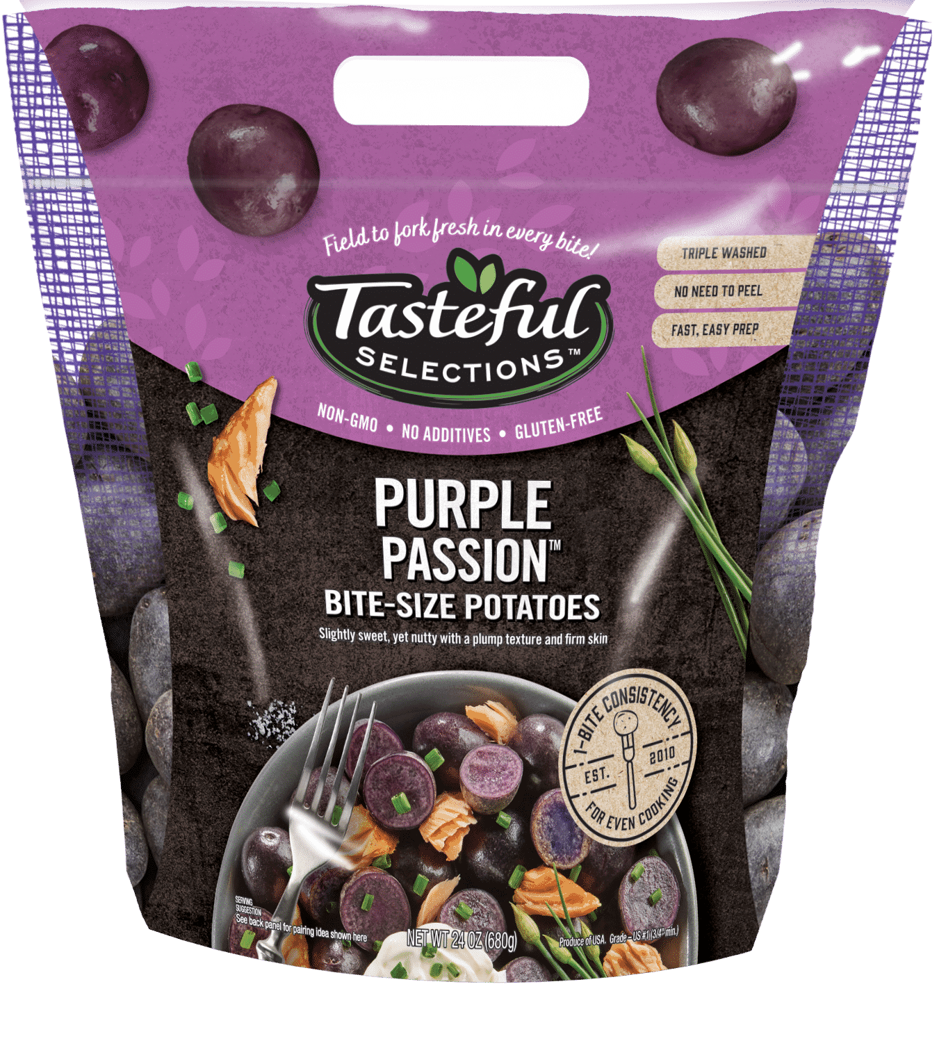 Tasteful Selections Purple Passion Bite-Size Potatoes Gusseted Bag 1-Bite