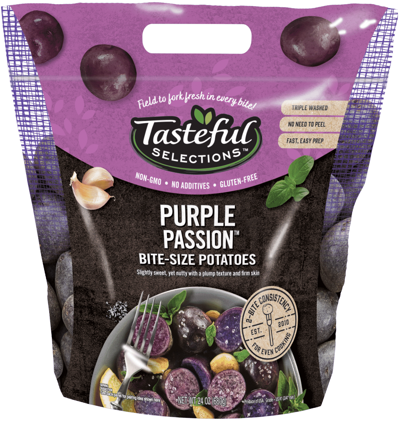 Tasteful Selections Purple Passion Bite-Size Potatoes Gusseted Bag 2-Bite