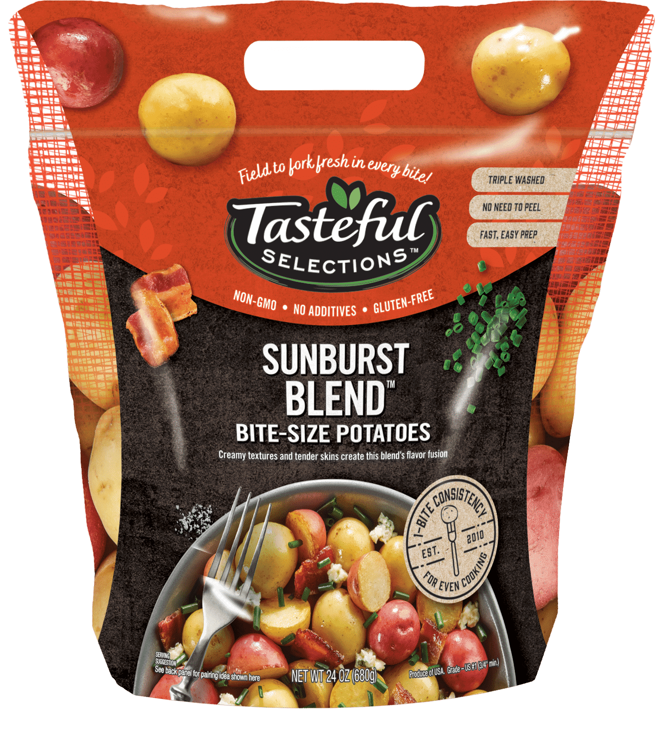 Tasteful Selections Sunburst Blend Bite-Size Potatoes Gusseted Bag 1-Bite