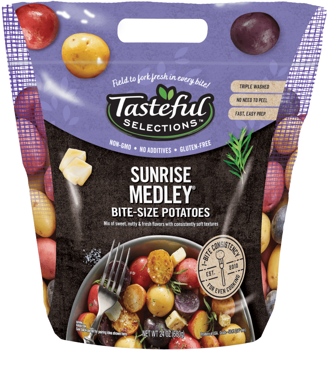 Tasteful Selections Sunrise Medley Bite-Size Potatoes Gusseted Bag 1-Bite