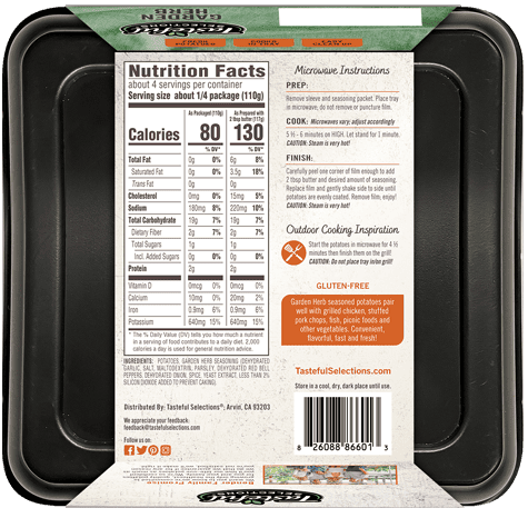 Garden Herb Bite-Size Potatoes Micro Tray – back
