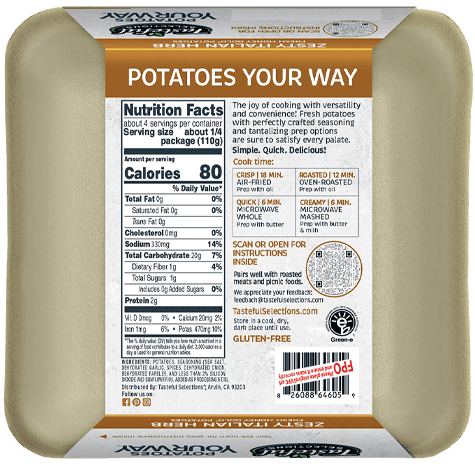 Potatoes Your Way Zesty Italian Herb Tray Back