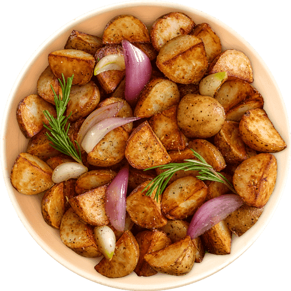 Bowl of cooked baby potatoes