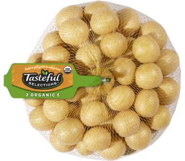 Tasteful Selections mesh bag of Organic Honey Gold small potatoes