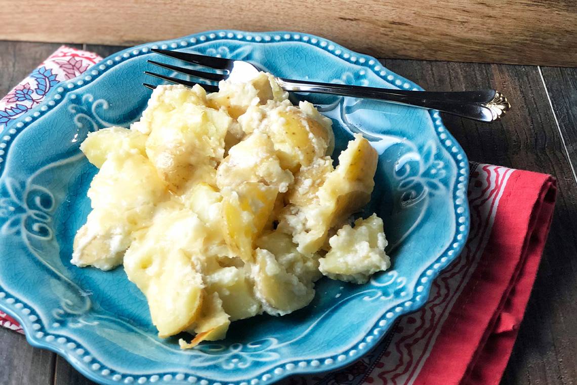 Recipe for Creamy Baked Potatoes made with small potatoes