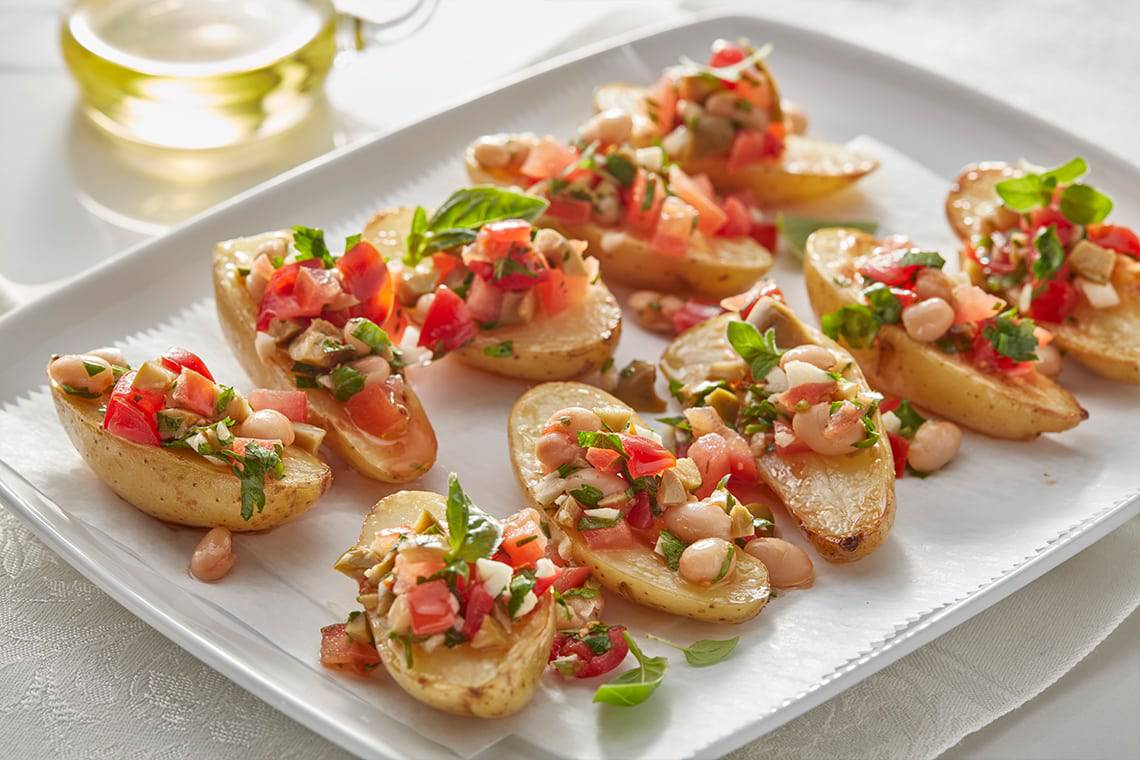 Recipe for Patio Bruschetta Potatoes made with fingerling potatoes