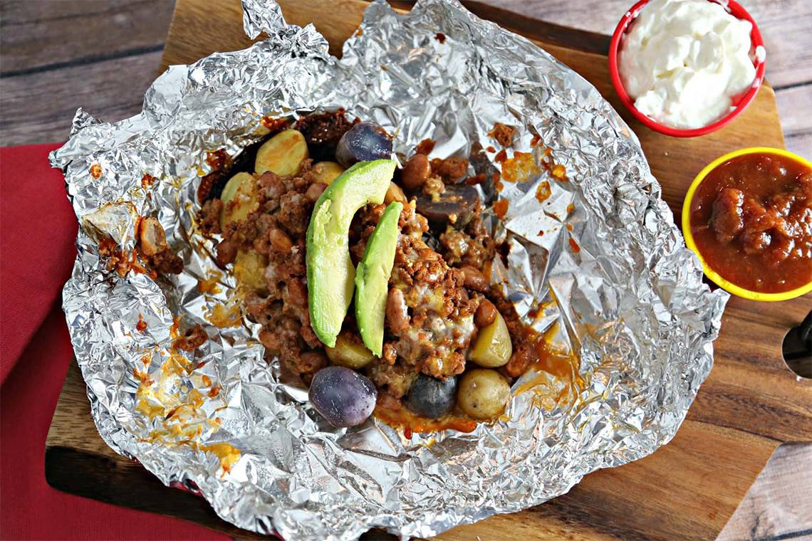 Recipe for Potato Taco Foil Packets made with small potatoes