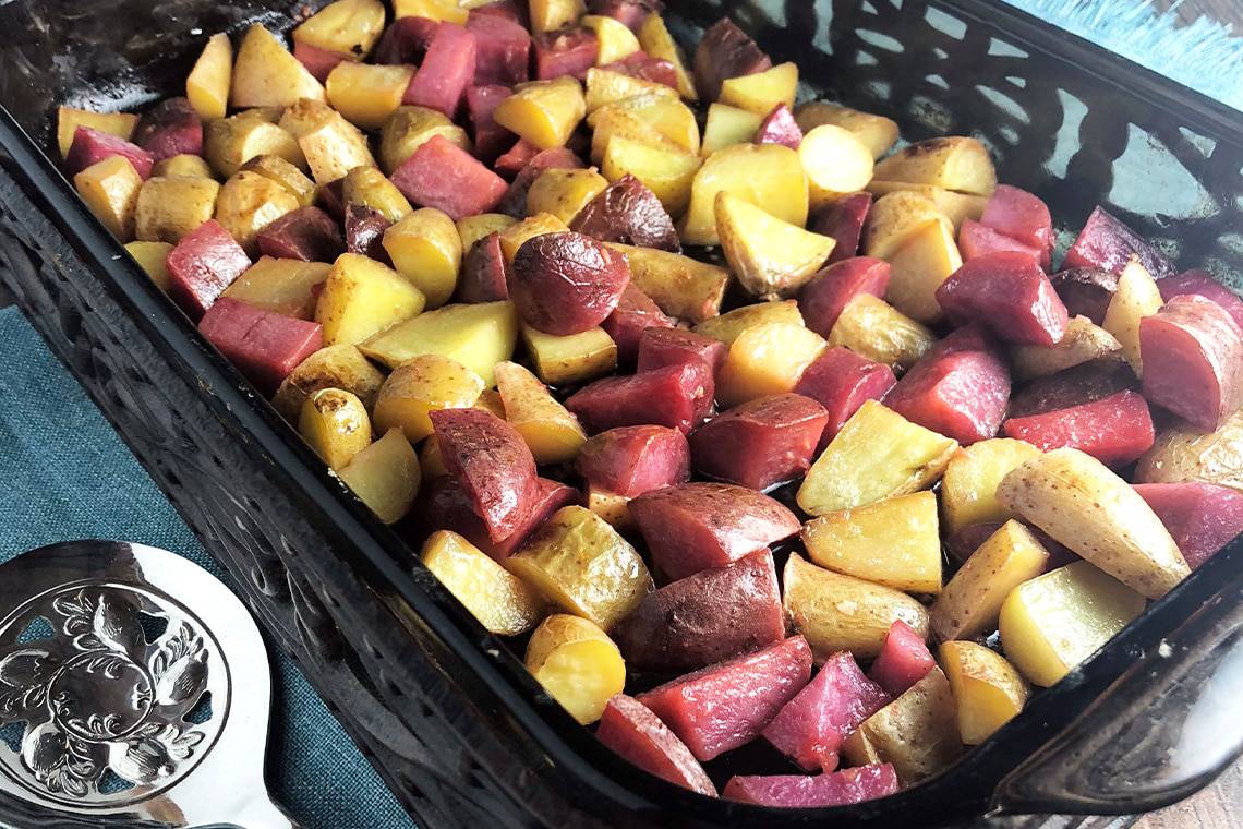 Recipe for Roasted Lemony Garlic Fingerling Potatoes