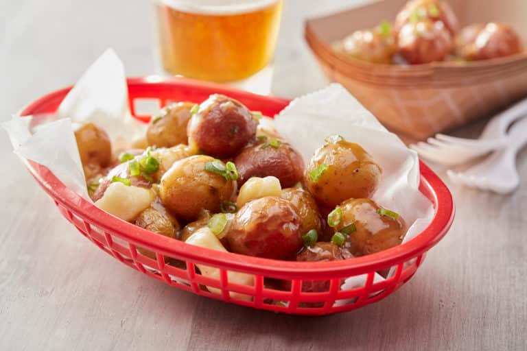 Recipe for Roasted Potato Poutine made with baby potatoes (2)