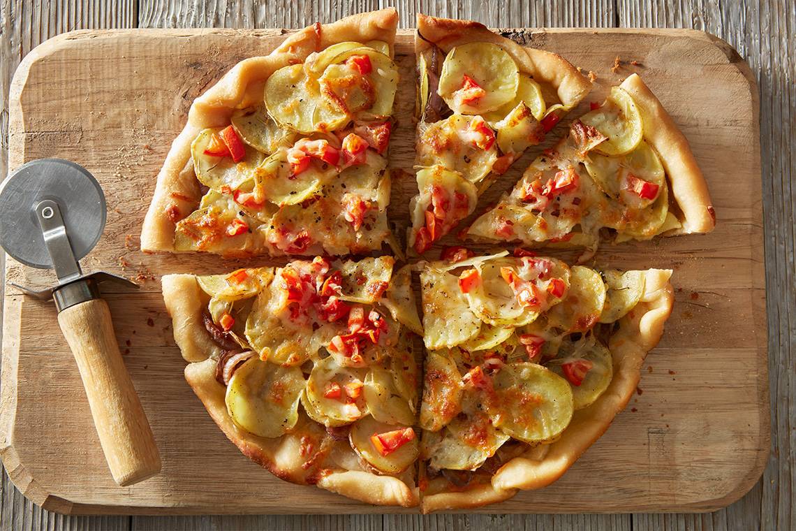 Trail Spud Pizza recipe made with small potatoes