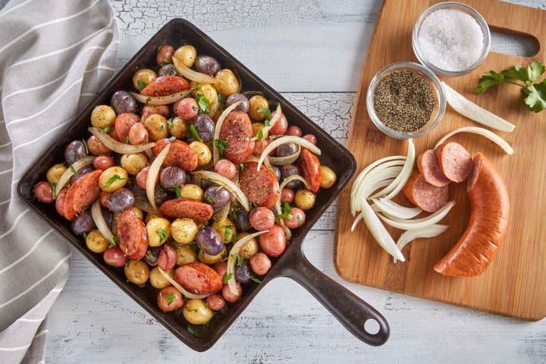 Weeknight One-Dish Skillet recipe made with baby potatoes