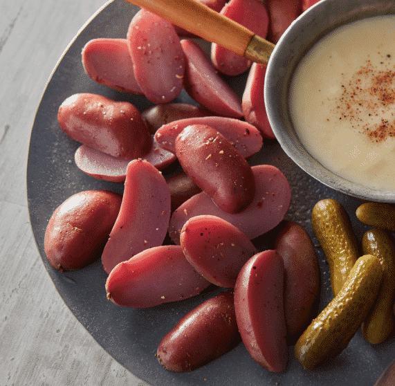 Cooked fingerling potatoes and fondue – Recipes by Course Type