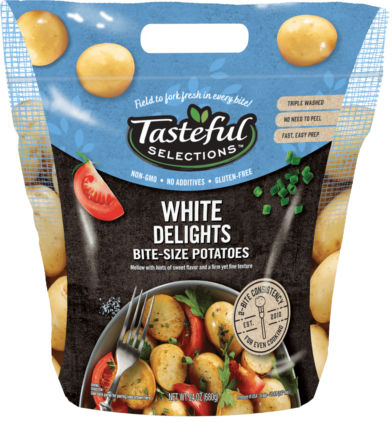 Tasteful Selections White Delights Bite-Size Potatoes Gusseted Bag 2-Bite