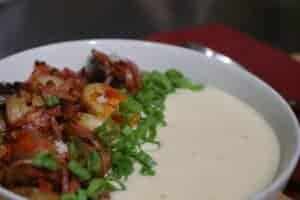 Recipe for Roasted Sunrise Medley Potatoes with Homemade Cheese Sauce by Chef Joey made with baby potatoes