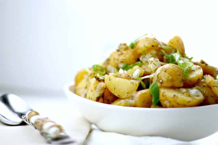 German Potato Salad recipe made with small potatoes