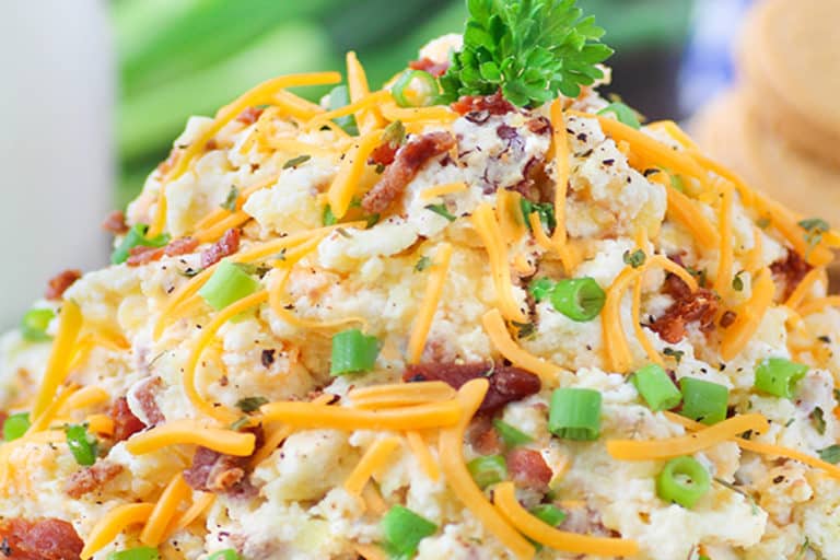 Recipe for Loaded Baked Potato Salad made with small potatoes