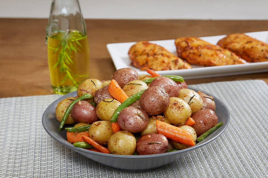 Roasted Potatoes and Carrots with Green Beans