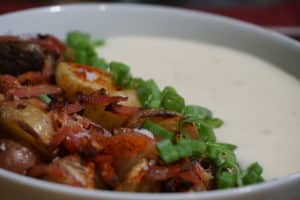 Recipe for Roasted Sunrise Medley Potatoes with Homemade Cheese Sauce made with baby potatoes (4)