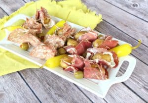 Recipe for Salami and Roasted Potato Skewers made with baby potatoes (2)