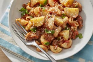 Recipe for Saucy Macaroni & Potato “Meatballs” made with baby potatoes (3)