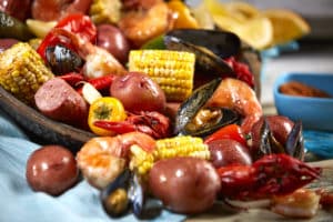 Recipe for Spicy Cajun Boil Seafood Boilers made with baby red potatoes (5)