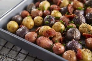 Tasteful Selections recipe for Garlic Ranch Sheet Pan Roasted Nibbles made with Sunrise Medley baby potatoes (4)