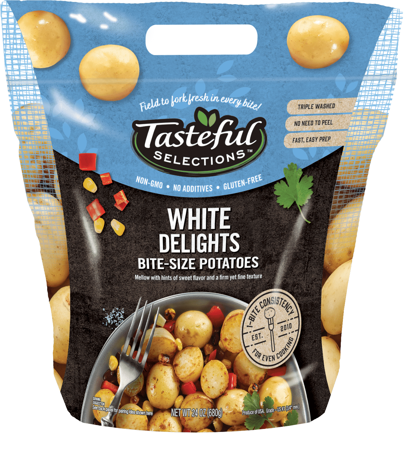 Tasteful Selections White Delights Bite-Size Potatoes Gusseted Bag 1-Bite