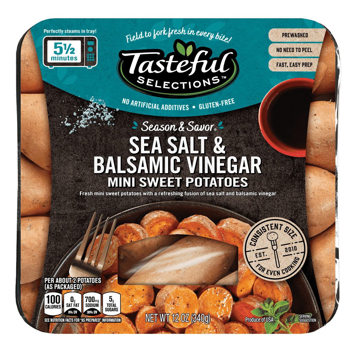Tasteful Selections Season &amp; Savor Sweets 12oz tray of Sea Salt &amp; Balsamic Vinegar Mini Sweet Potatoes
