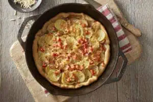 Recipe for Trail Spud Pizza made with small potatoes
