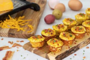 Mini Egg Muffins recipe for baby potatoes by Fun Money Mom