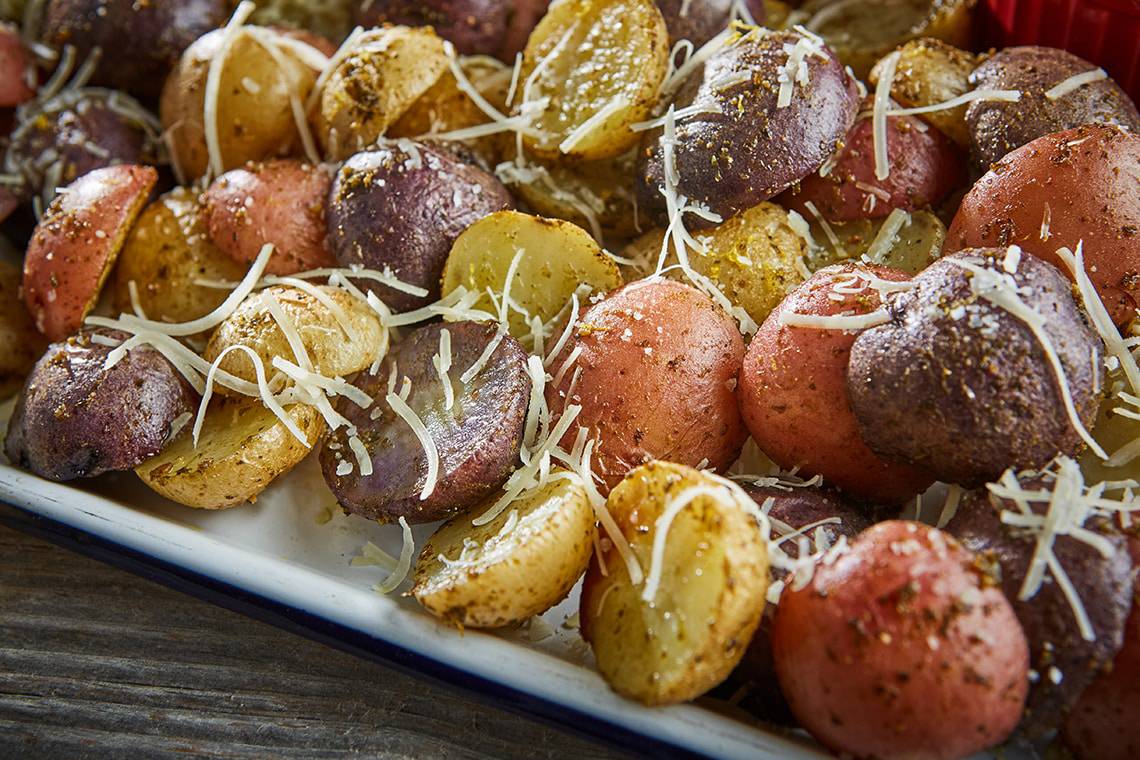 Recipe for Pesto Roasted Baby Potatoes