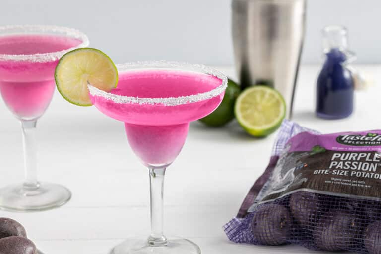 Color Changing Purple Passion Pineapple Margarita made with baby potatoes