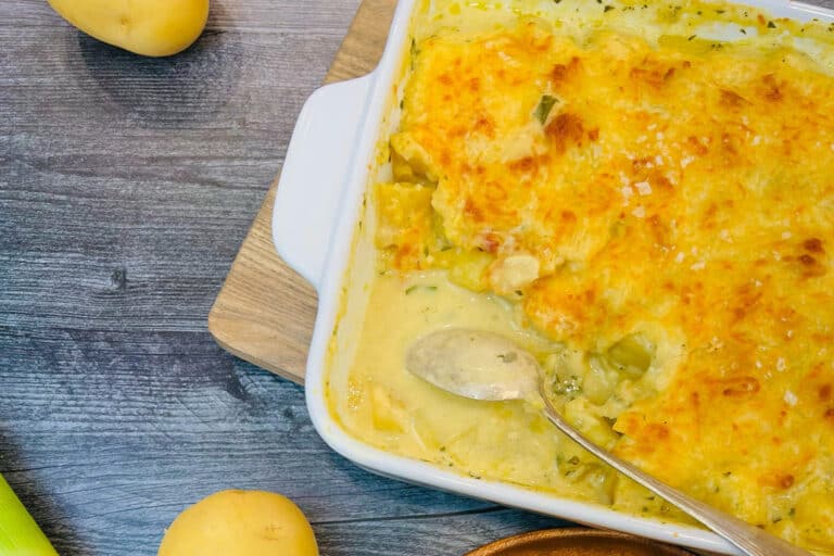 Easy Leek and Potato Au Gratin