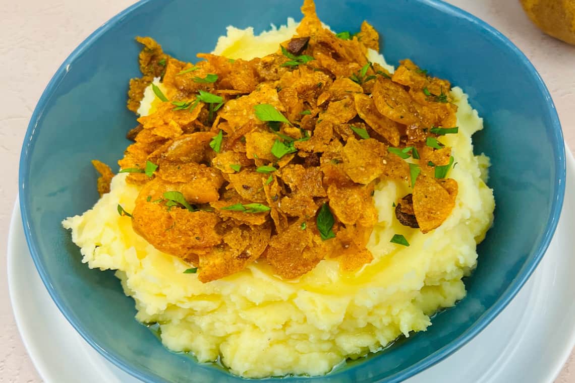 Mashed Potatoes with Brown Butter Crunchies