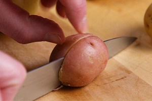 Cutting Potatoes in half