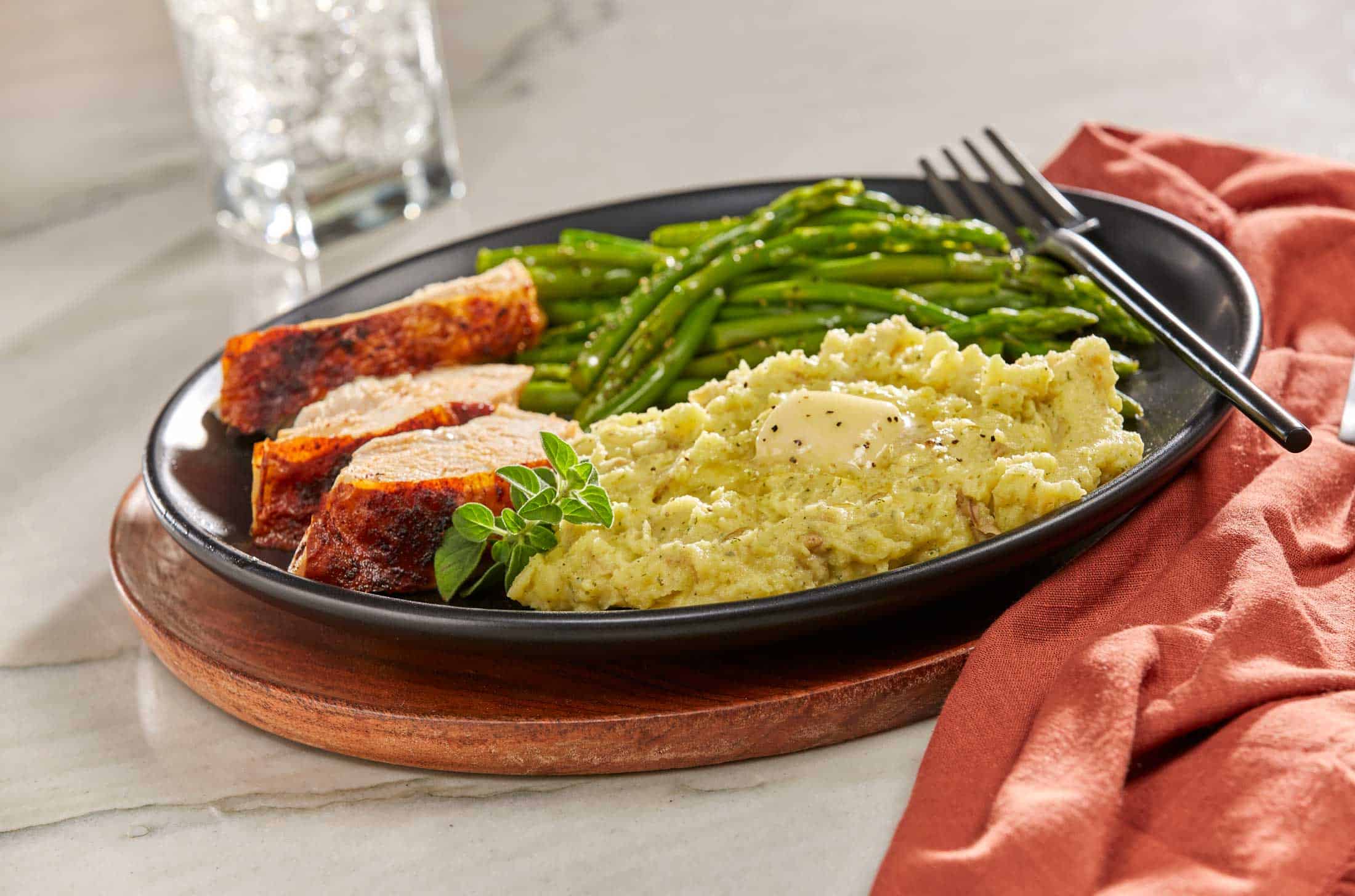 Fiery Moroccan Chicken with Garlic Parsley Potatoes