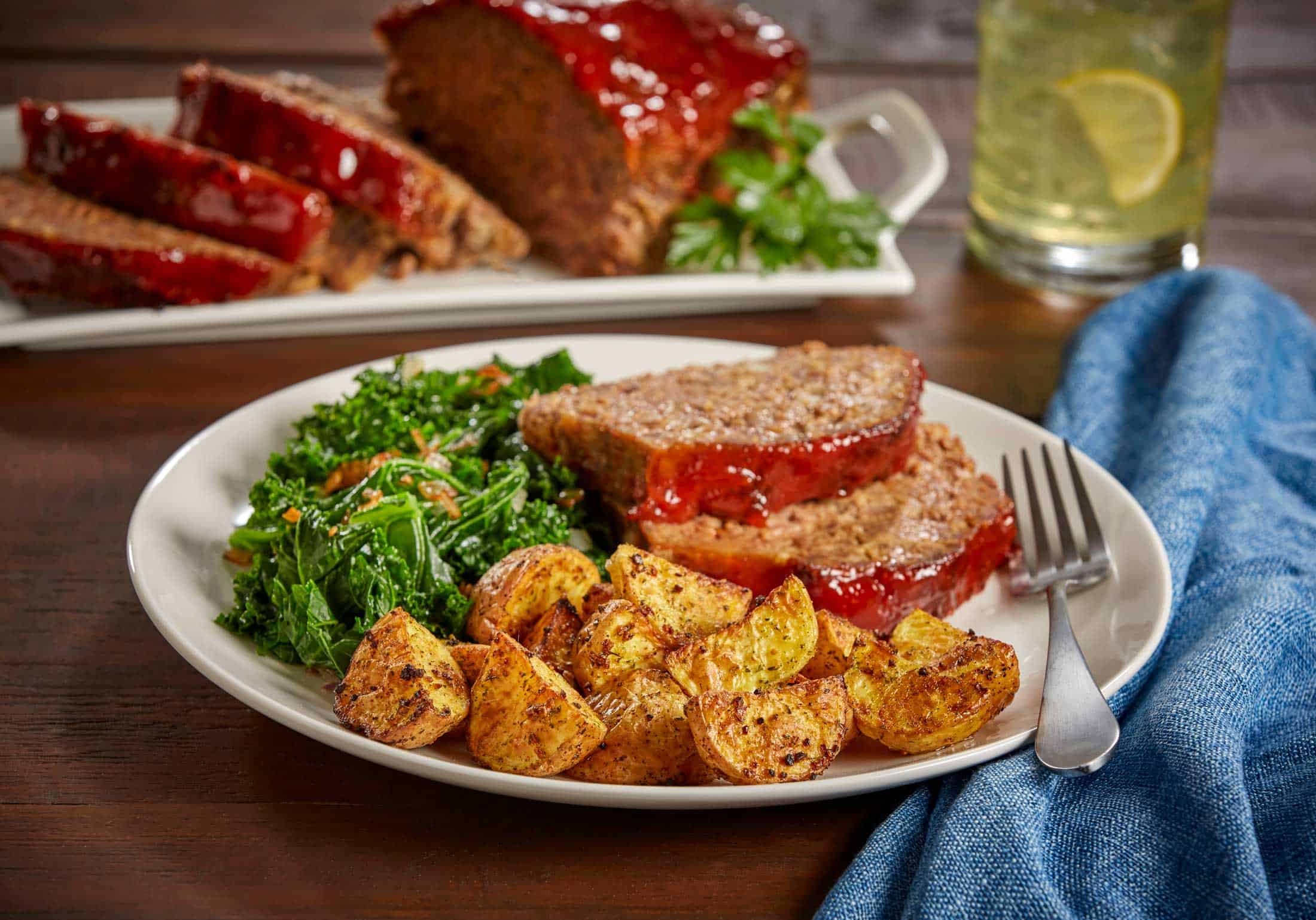 Mom's Meatloaf with Garlic Parsley Potatoes