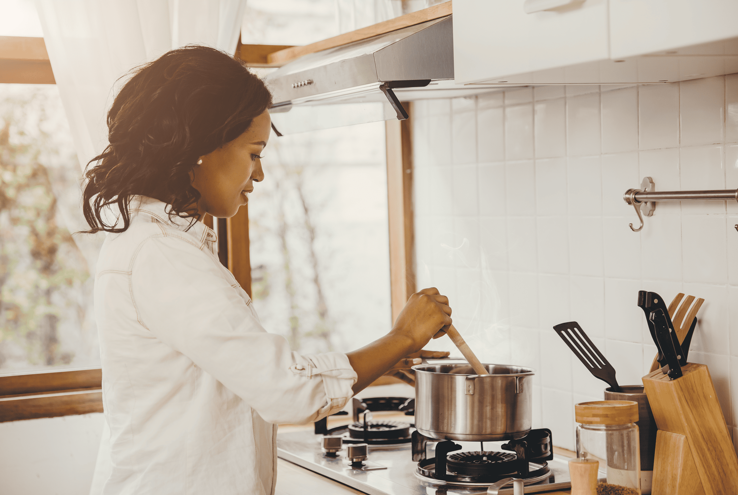 Women cooking in kitchen