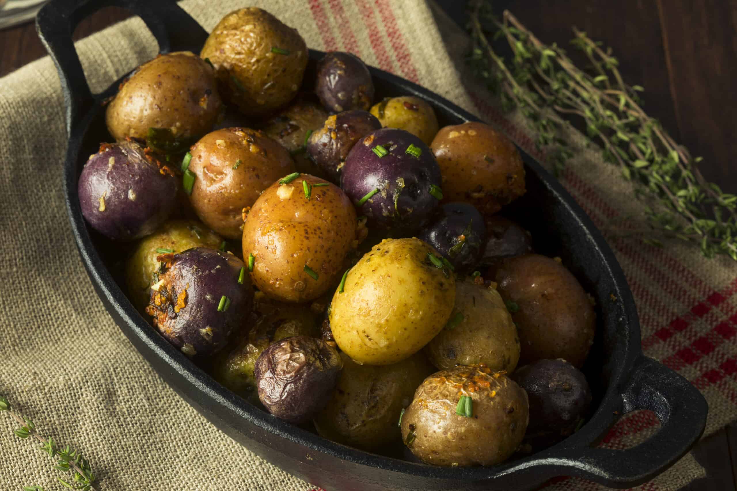 Savory Homemade Butter and Garlic Baby Potatoes with Chives