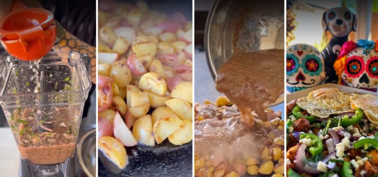 Papas Con Chile for Día de los Muertos