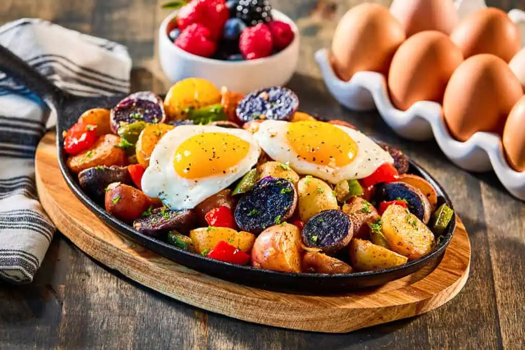 Crispy Skillet Breakfast Potatoes with Sautéed Veggies