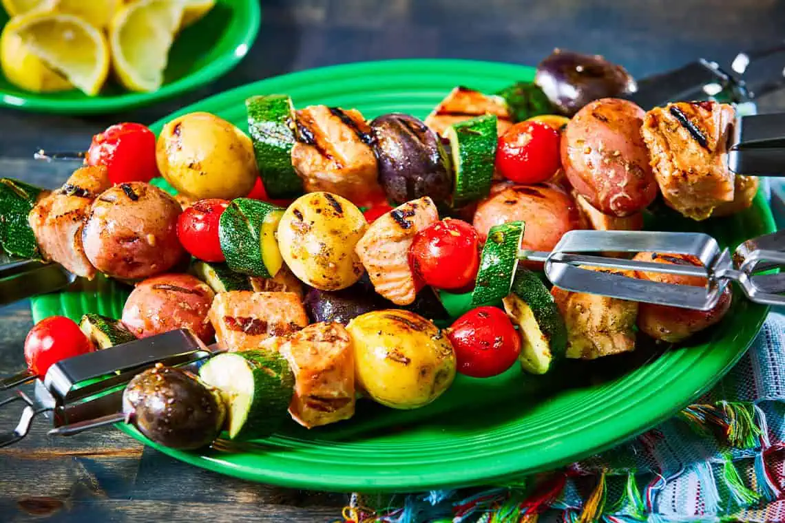 Maple Salmon Potato Kababs