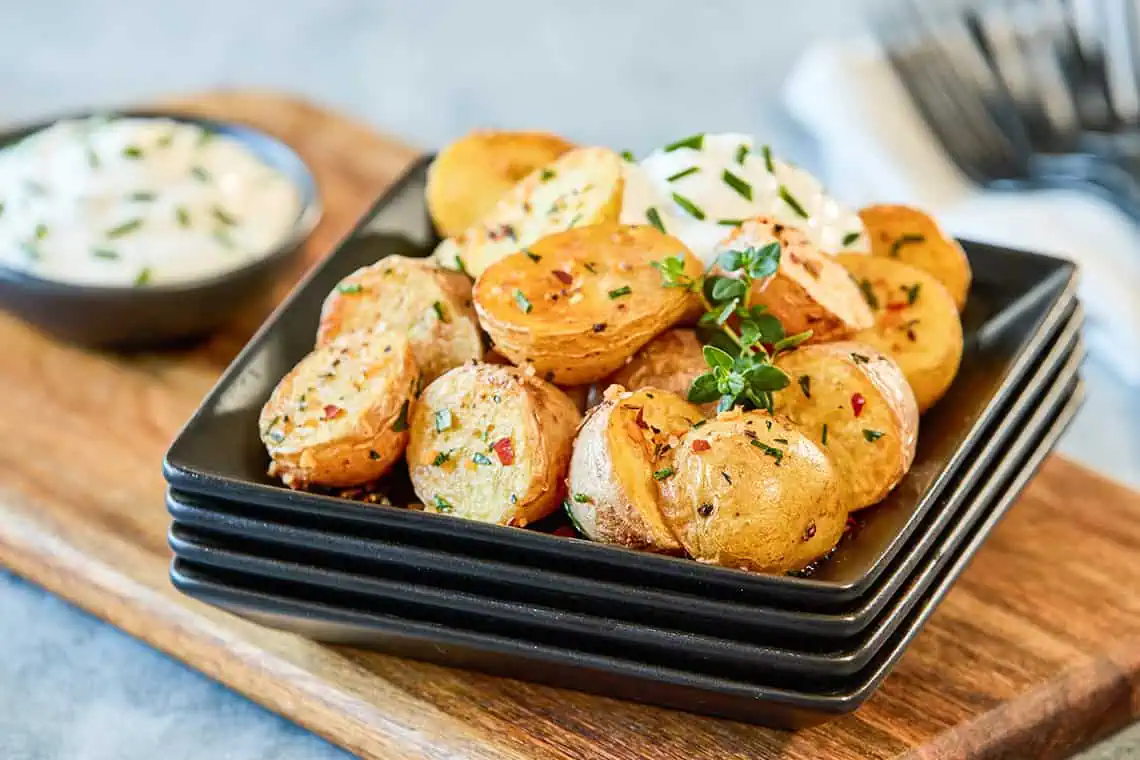 Buttery Montreal Steak Potatoes With Horseradish Cream