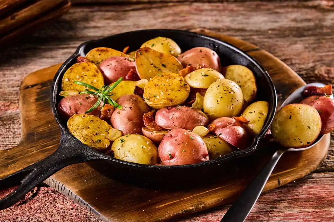 Skillet Roasted Potatoes with Garlic &Herbs